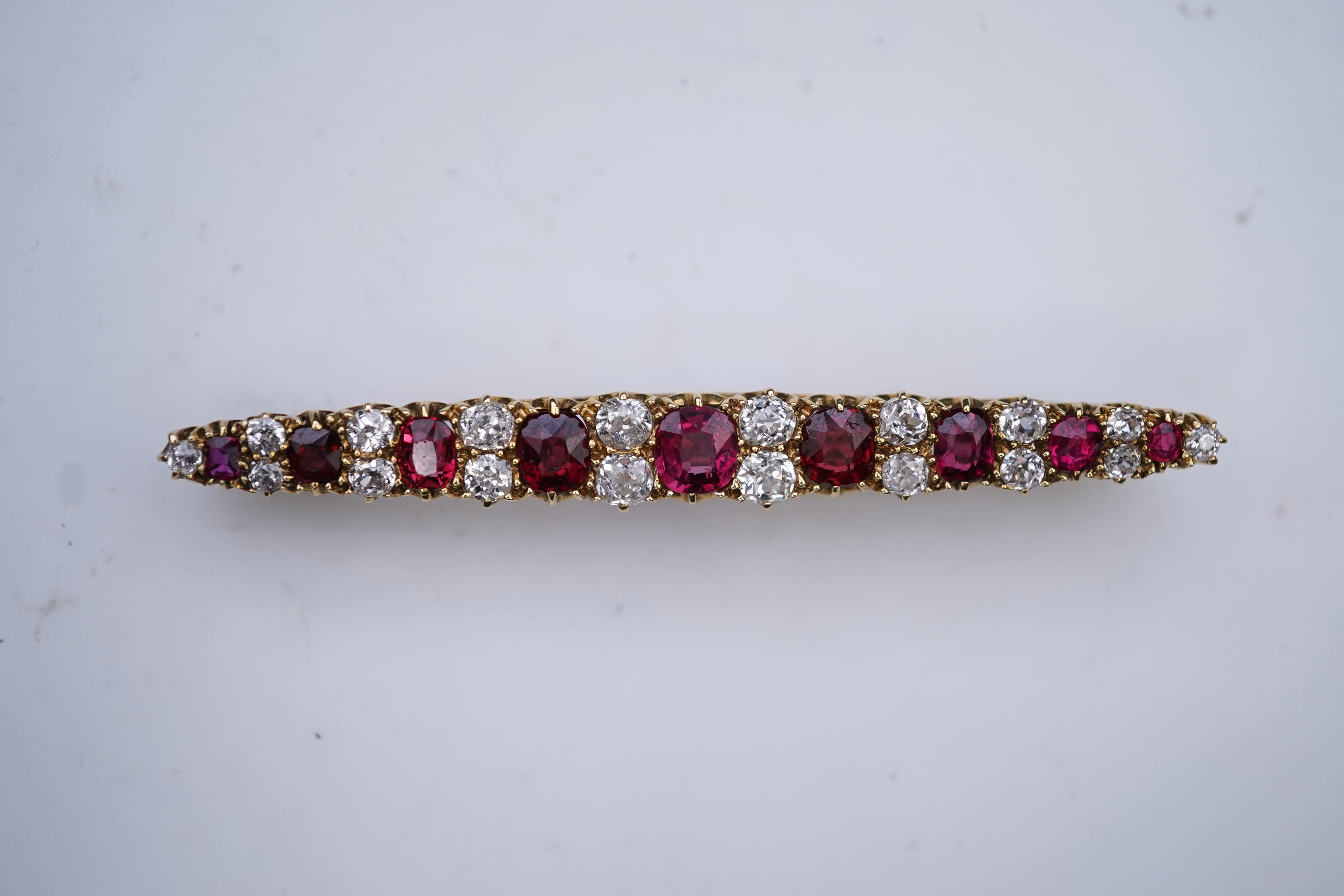 A spinel and diamond brooch, circa 1900